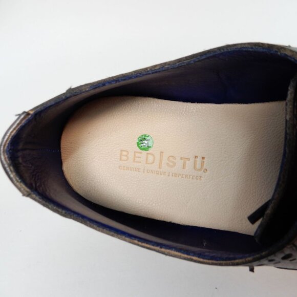 BED STU Men's Cayuga II Wingtip Oxford Sneakers Shoes Size 9.5 Black Leather NEW - Picture 9 of 13